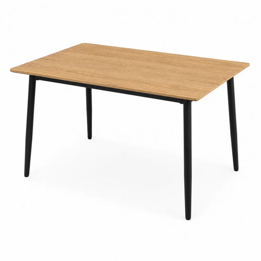 Table à manger rectangulaire en bois et métal 120x80x75 cm