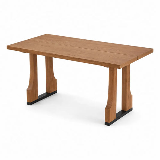 Table à manger rectangulaire en chêne et métal
