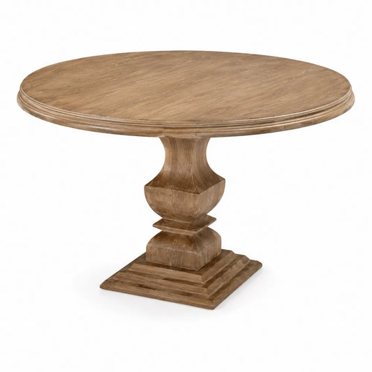 Table à manger ronde en bois de chêne diamètre 120 cm