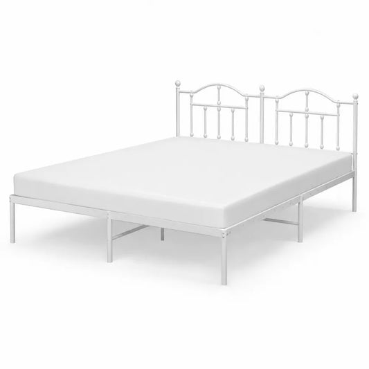 Lit double en métal blanc 200x150 cm