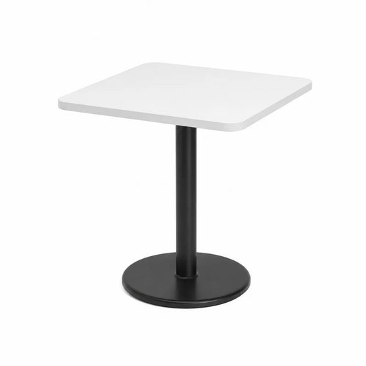 Table carrée blanche en bois et métal 70x70x75 cm
