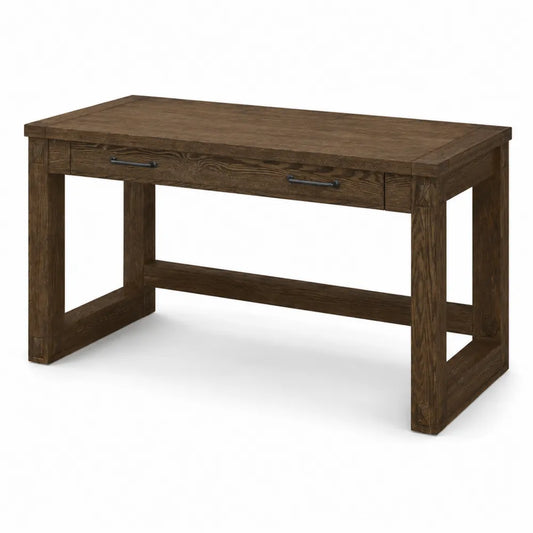 Bureau en chêne marron avec tiroir 140 cm